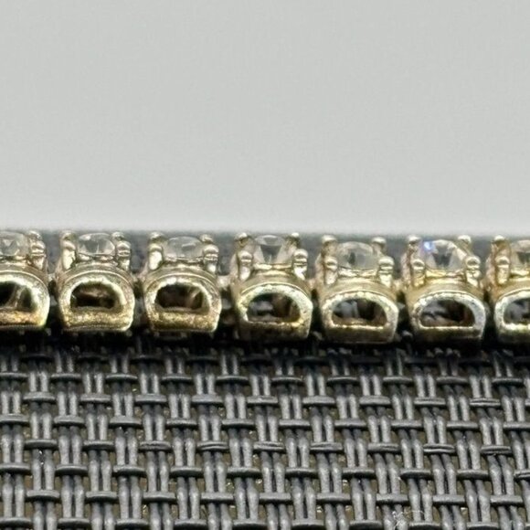 Vintage Avon Rhinestone and Silver Tone Tennis Bracelet, Signed "Avon" and "SO"" - Picture 7 of 11